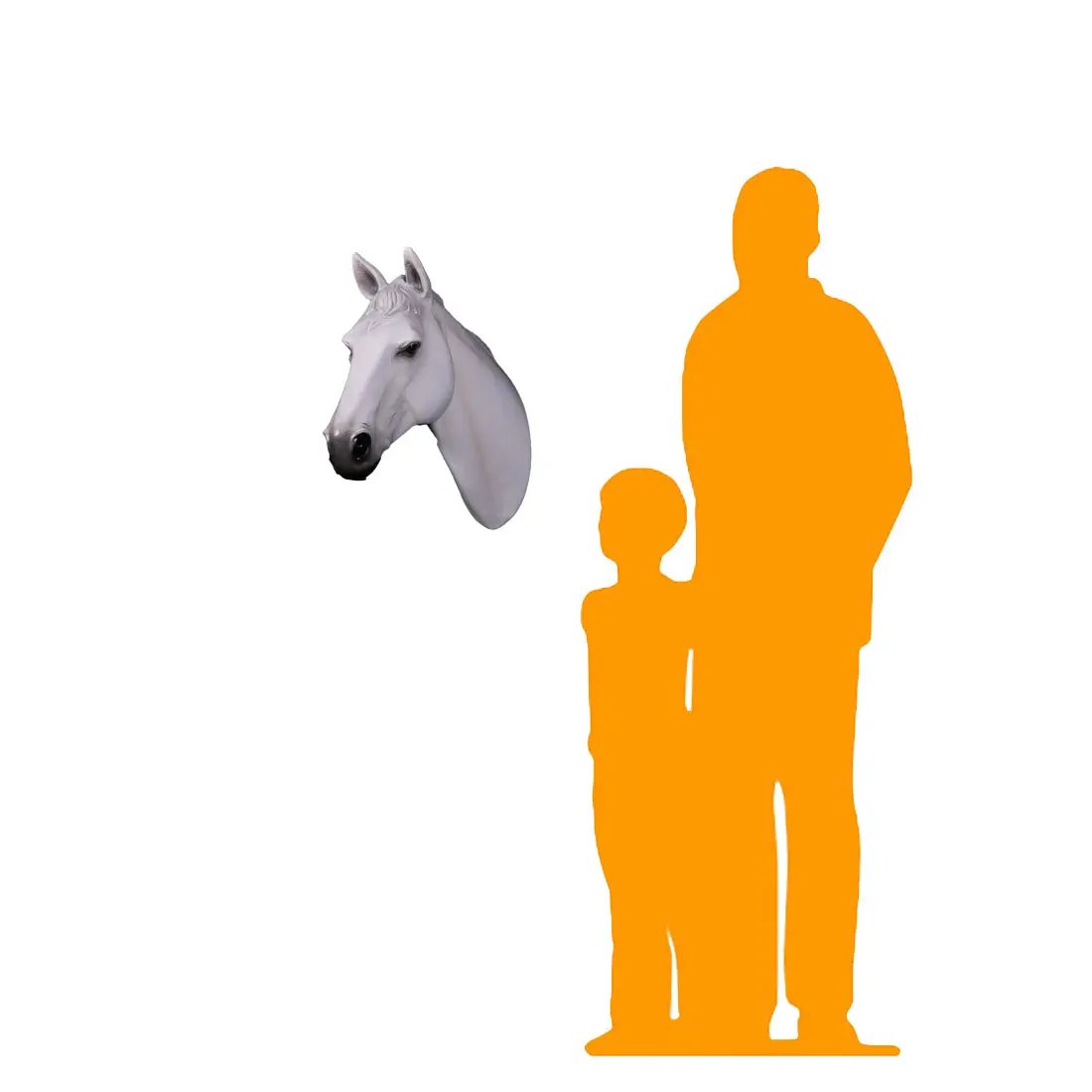 White Horse Head Statue A0495W-150090-H