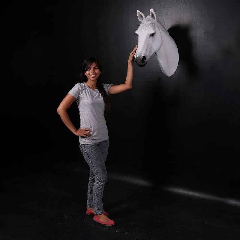 White Horse Head Statue A0495W-150090-H