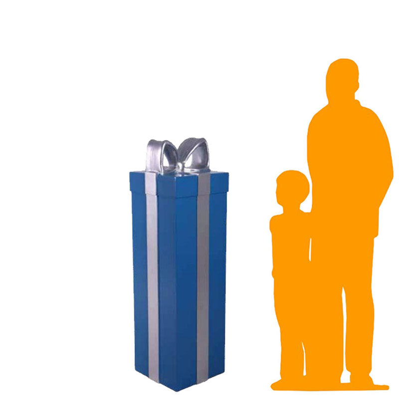 Blue Present With Ribbon Statue