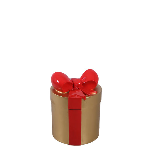 Small Gold Present With Ribbon Statue