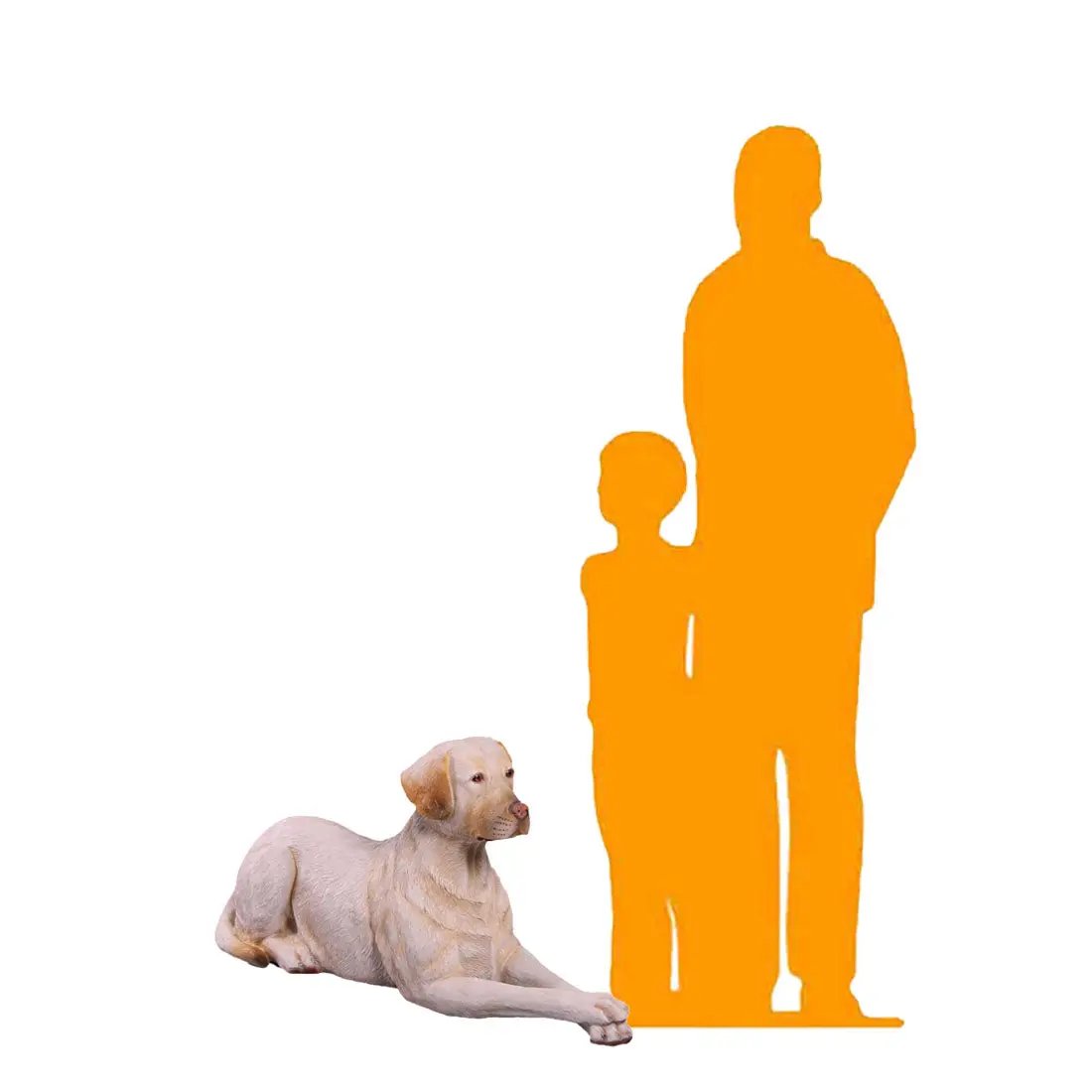 Tan Laying Labrador Life Size Statue A0508T-150251-H