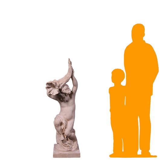 Cupid With Cornucopia Stone Statue