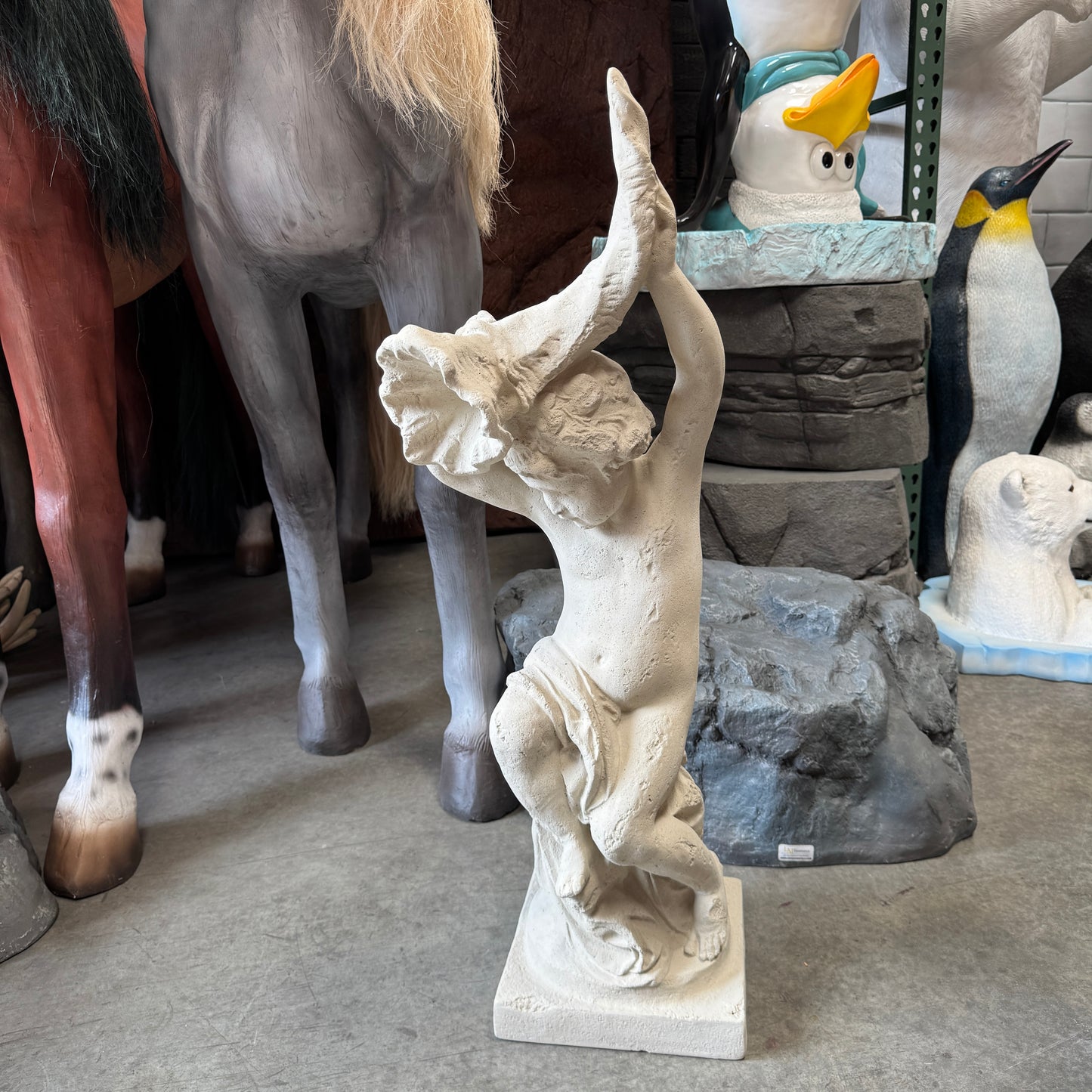 Cupid With Cornucopia Stone Statue