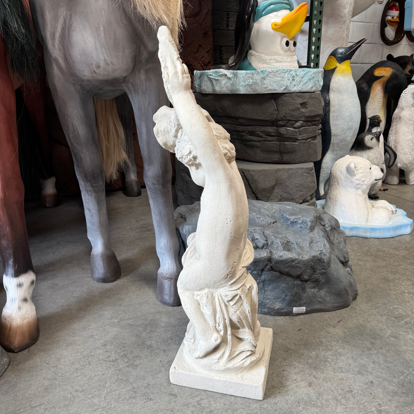Cupid With Cornucopia Stone Statue