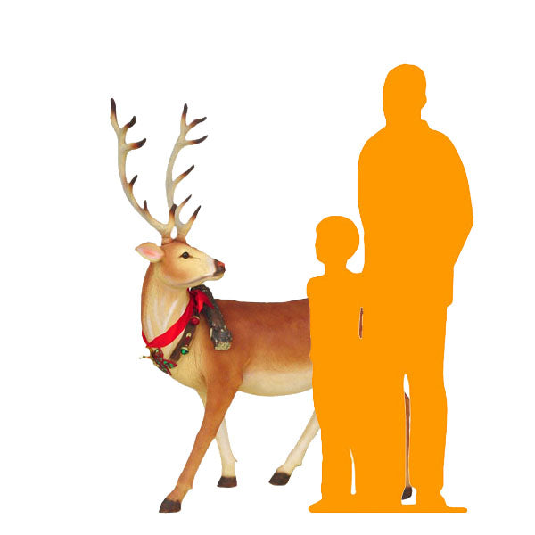 Standing Long Horn Reindeer Statue