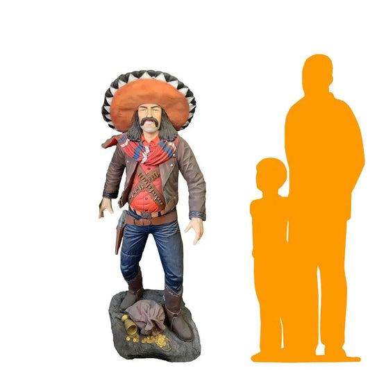 Cowboy With Sombrero Life Size Statue LS013-1578-A