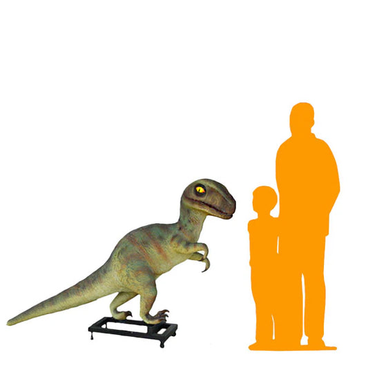 Green T Rex Dinosaur On Base Statue