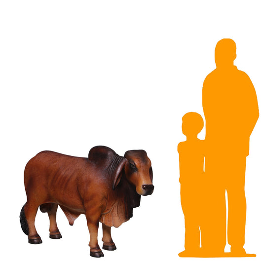 Brown Young Brahman Bull Statue