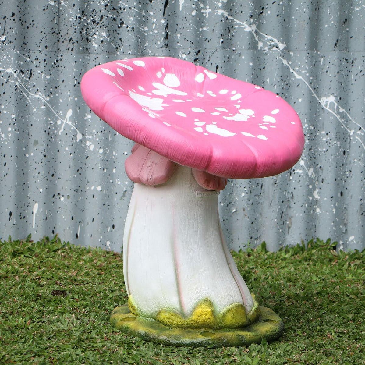 Pink Slanted Mushroom Stool Statue