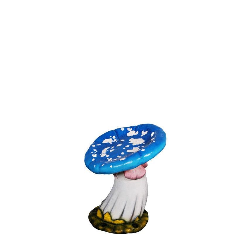 Blue Slanted Mushroom Stool Statue - LM Treasures Prop Rentals