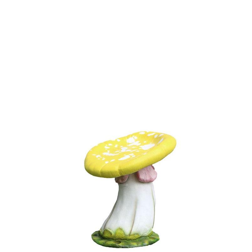 Yellow Slanted Mushroom Stool Statue - LM Treasures Prop Rentals