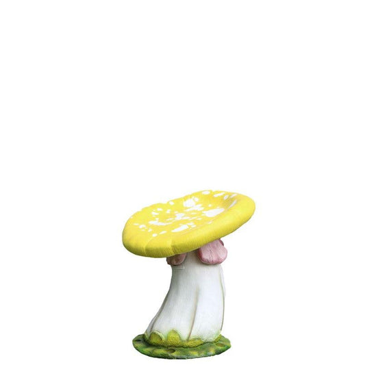Yellow Slanted Mushroom Stool Statue - LM Treasures Prop Rentals