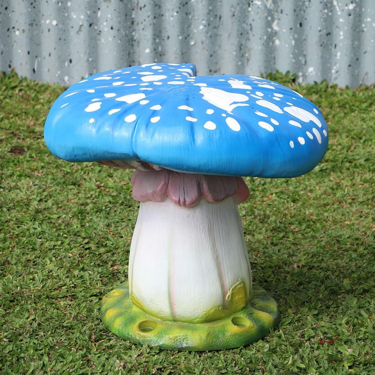 Blue Split Mushroom Stool Statue