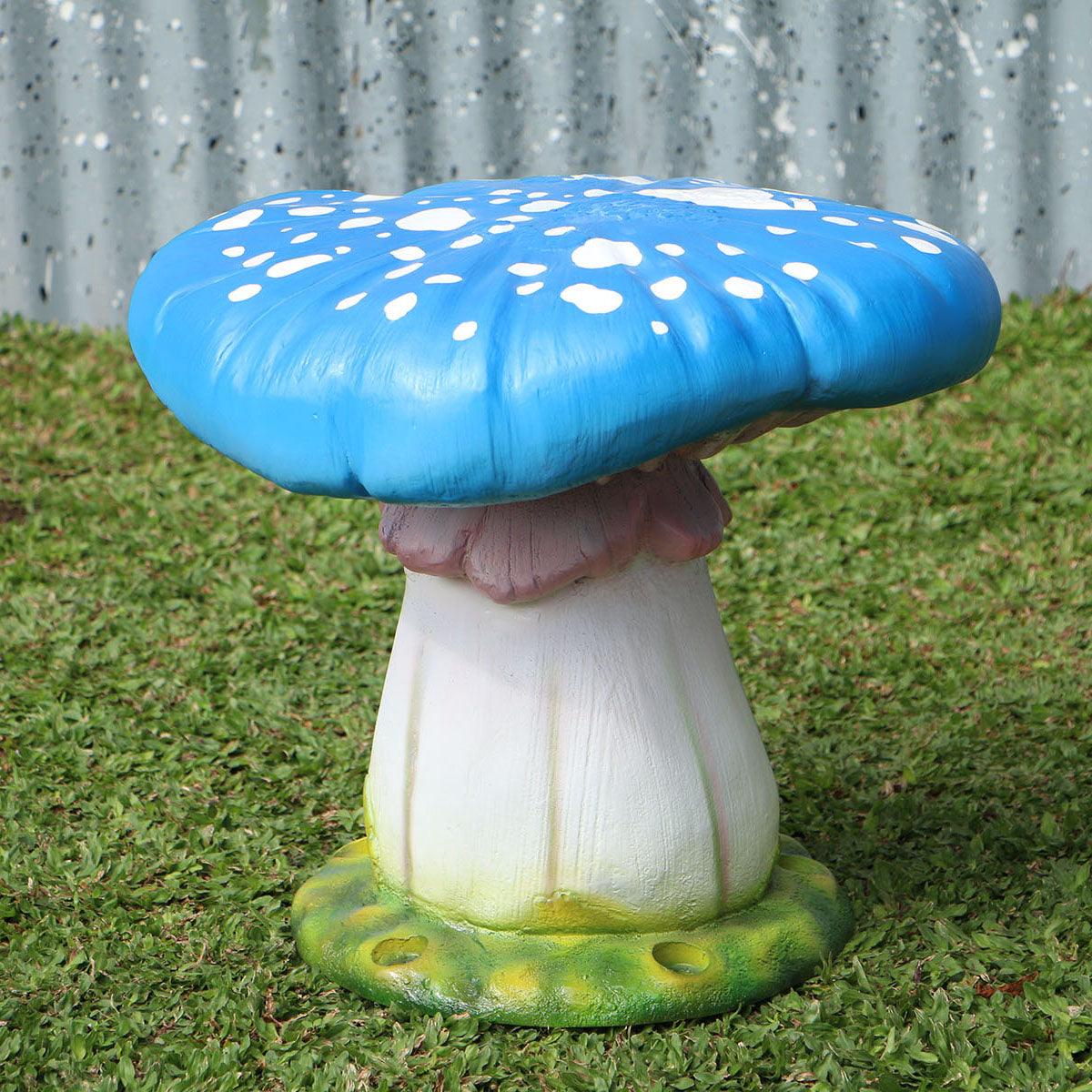 Blue Split Mushroom Stool Statue