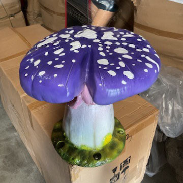 Purple Split Mushroom Stool Statue