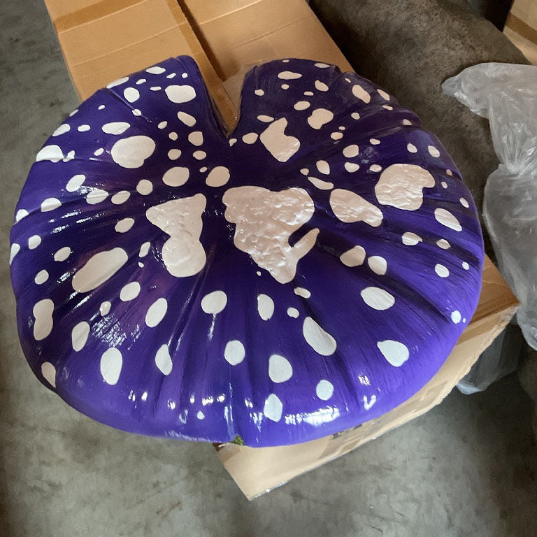 Purple Split Mushroom Stool Statue
