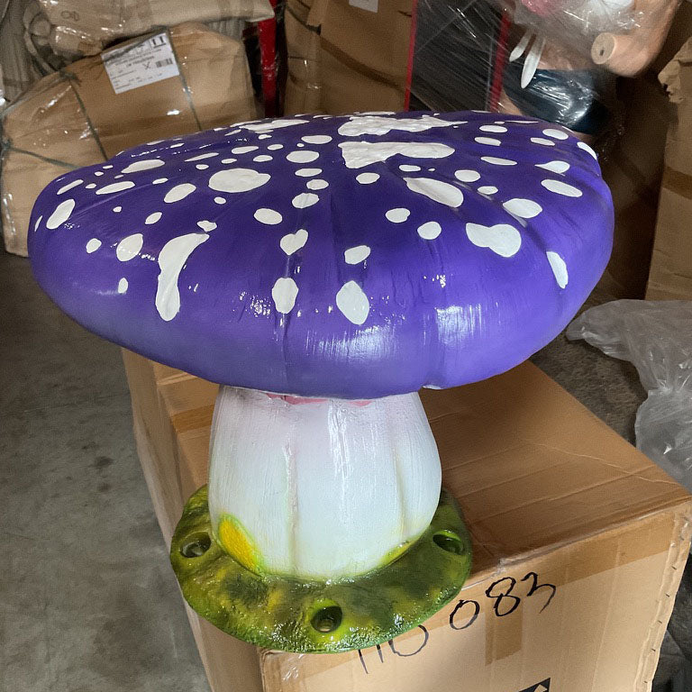 Purple Split Mushroom Stool Statue