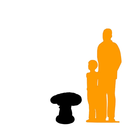 Red Split Mushroom Stool Statue R0261-160015-H