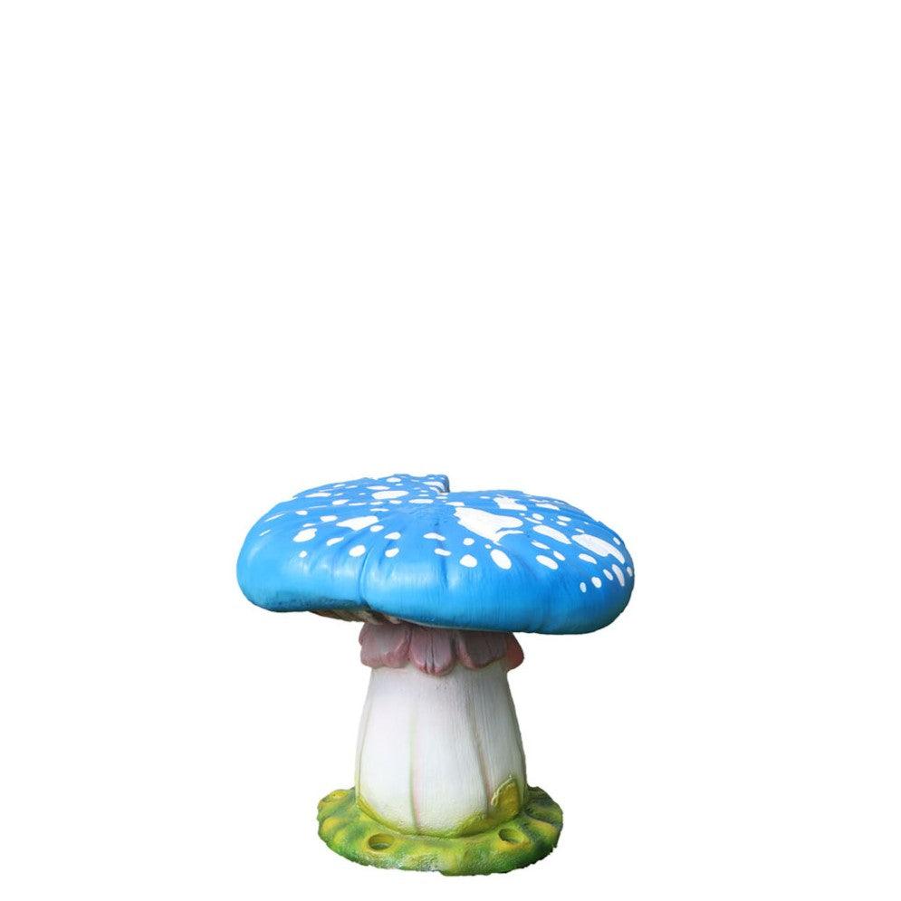 Blue Split Mushroom Stool Statue - LM Treasures Prop Rentals