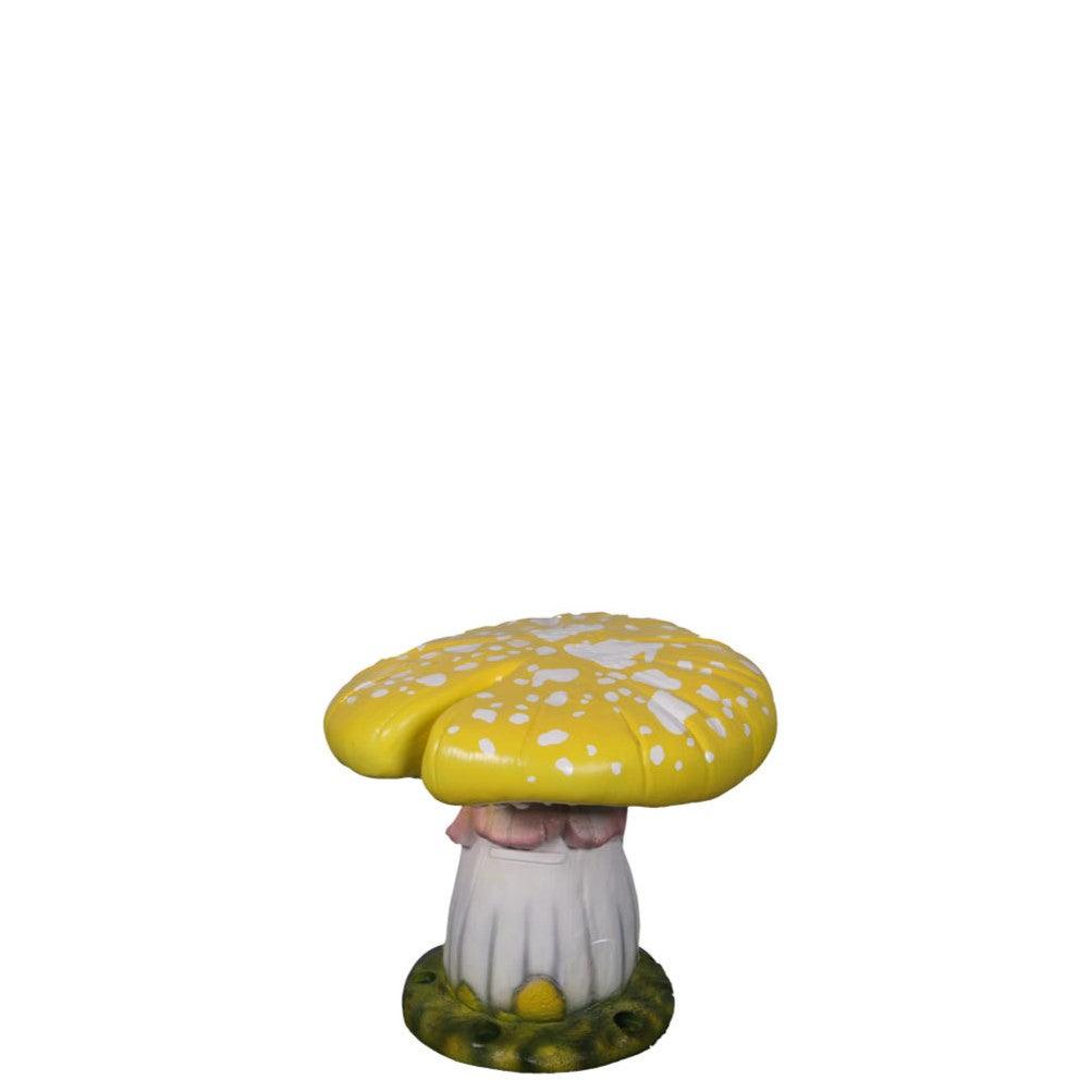 Yellow Split Mushroom Stool Statue - LM Treasures Prop Rentals
