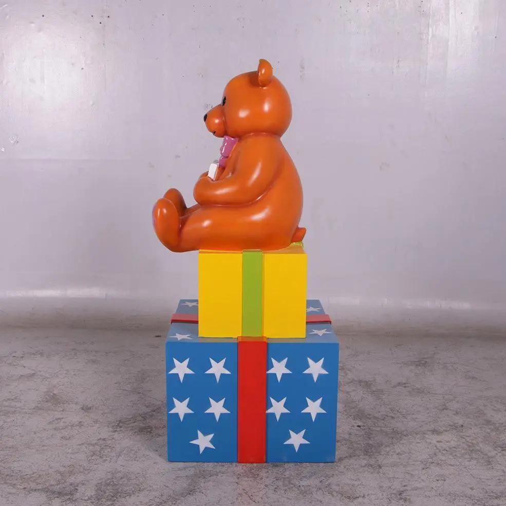 Presents with Bear Life Size Statue S0116-160125-H