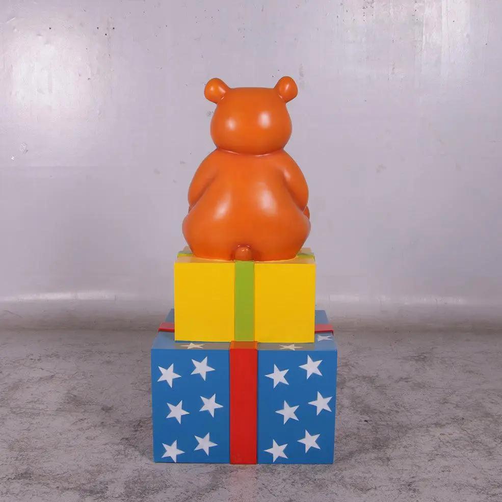 Presents with Bear Life Size Statue S0116-160125-H