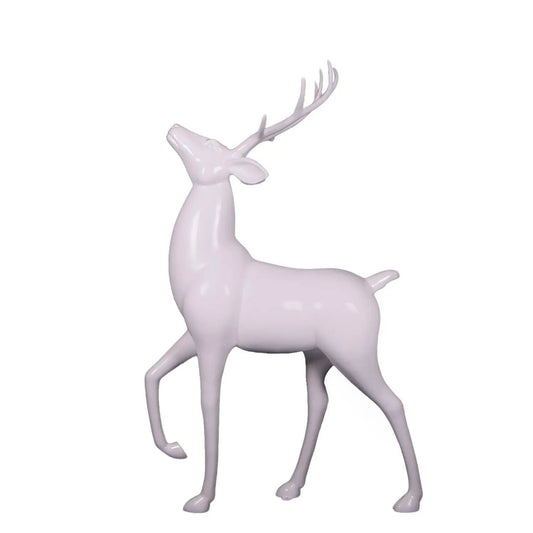 White Royal Stag Reindeer Statue - LM Treasures Prop Rentals