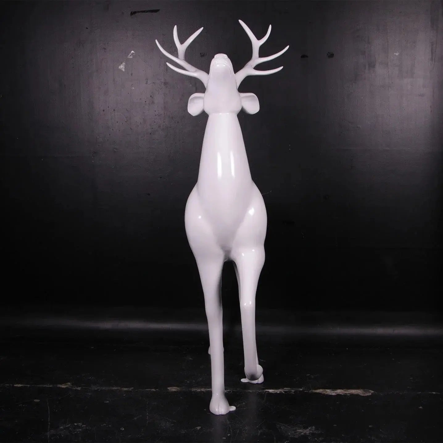 White Royal Stag Reindeer Statue S0117-160245-H