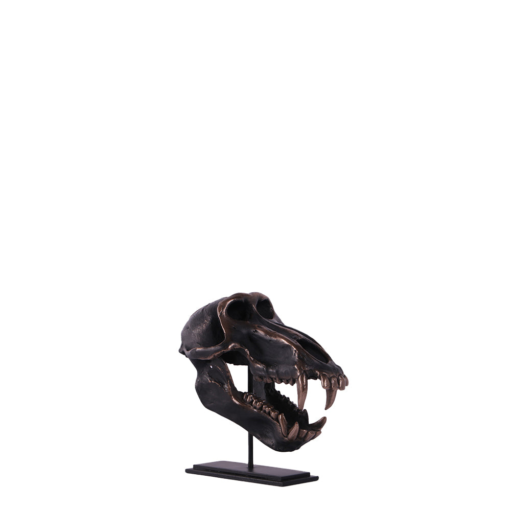Monkey Baboon Skull On Base Statue