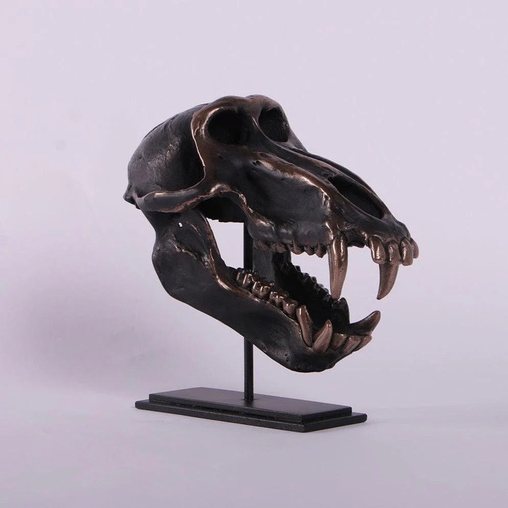 Monkey Baboon Skull On Base Statue