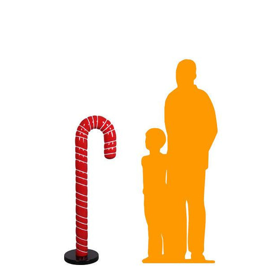 Small Red Cushion Candy Cane Statue