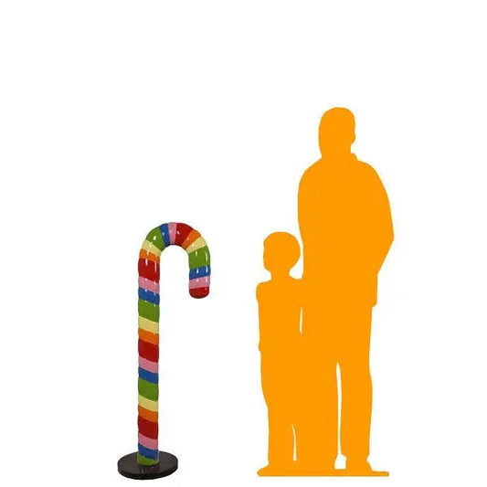 Small Rainbow Cushion Candy Cane Statue S0094RB-160216-H