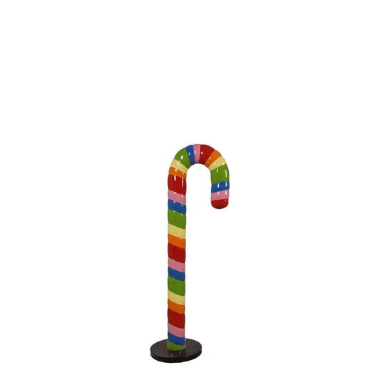Small Rainbow Cushion Candy Cane Statue - LM Treasures Prop Rentals