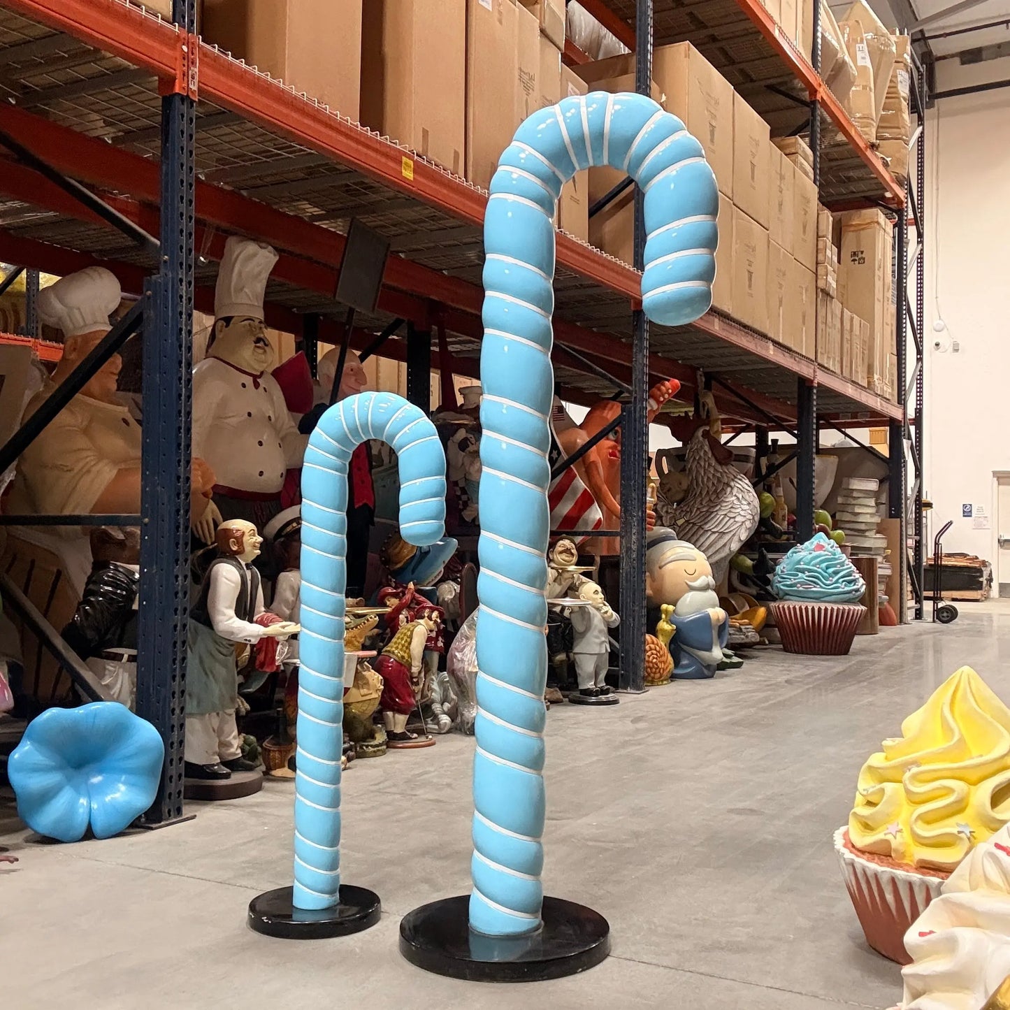 Small Blue Cushion Candy Cane Statue S0094B-160216-H
