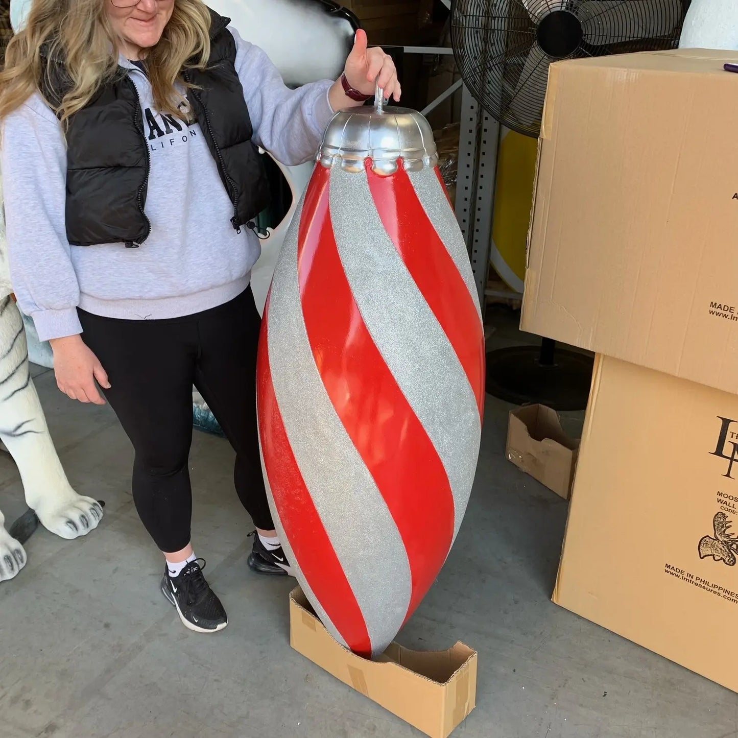 Red Hanging Finial Ornament Drop Over Sized Statue S0213-160231-H