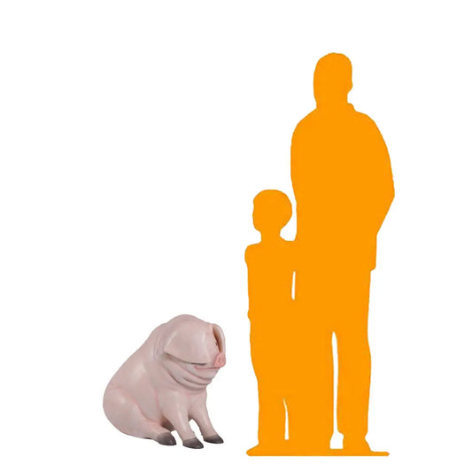 Comic Pig Sitting Statue A0828-160259-H