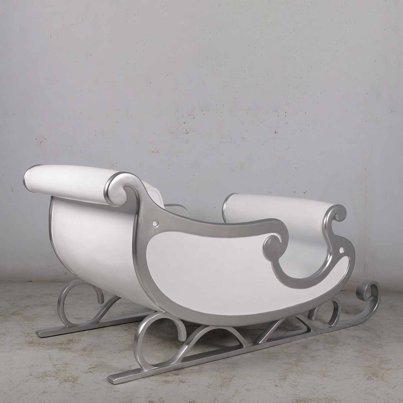 White Santa's Sleigh Photo Op Statue