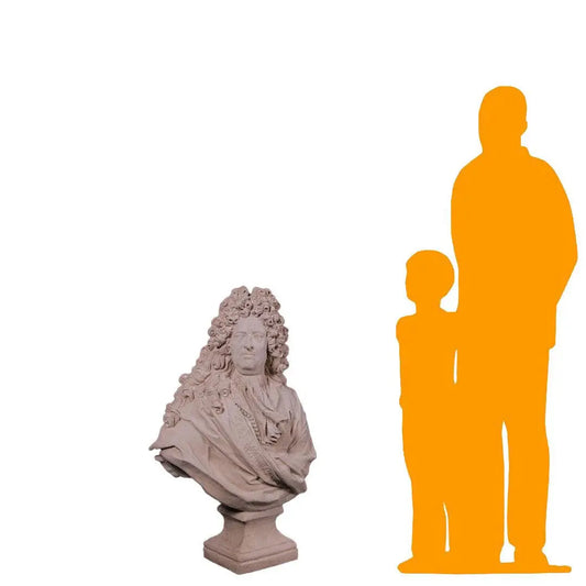 Louis XIV Stone Bust Statue M0138-160271-H