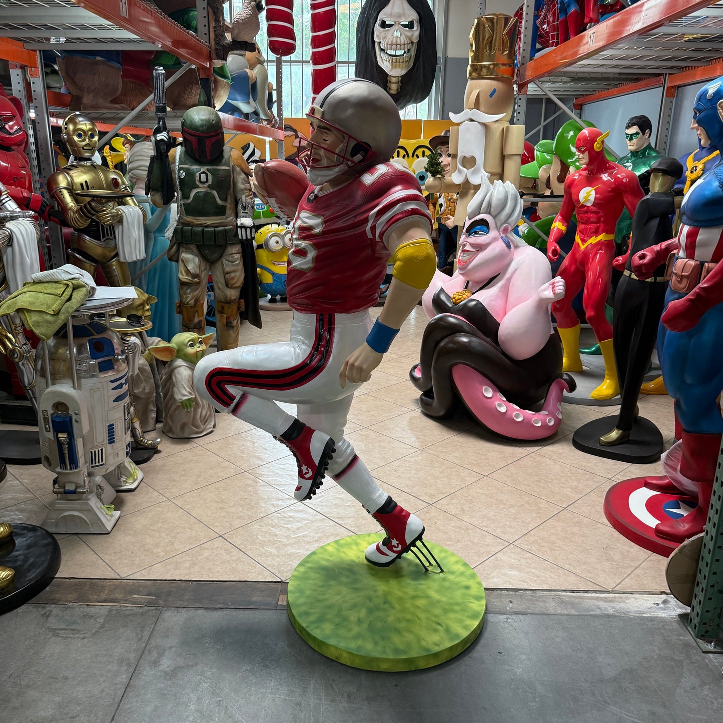Football Player Life Size Statue