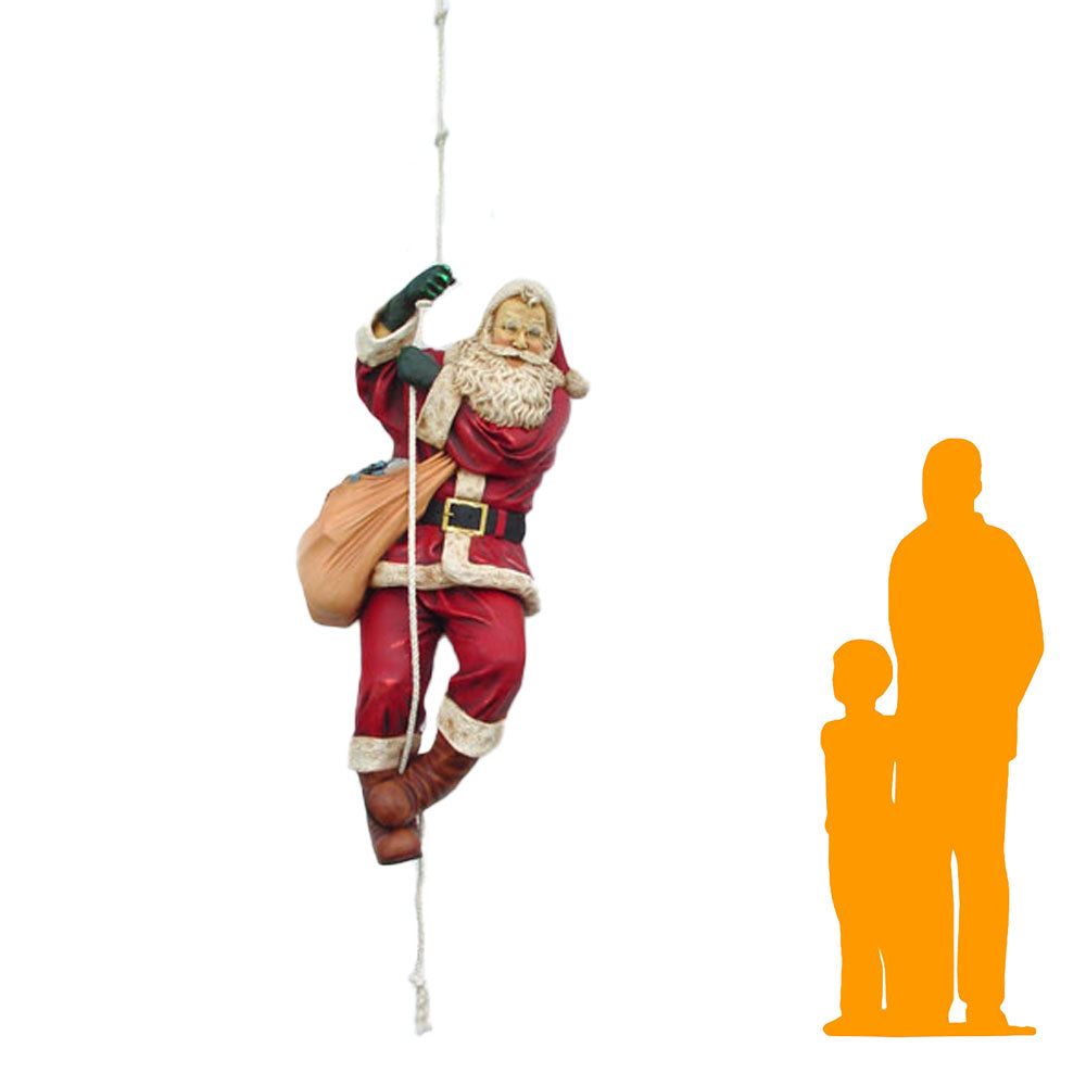 Santa On Rope Statue