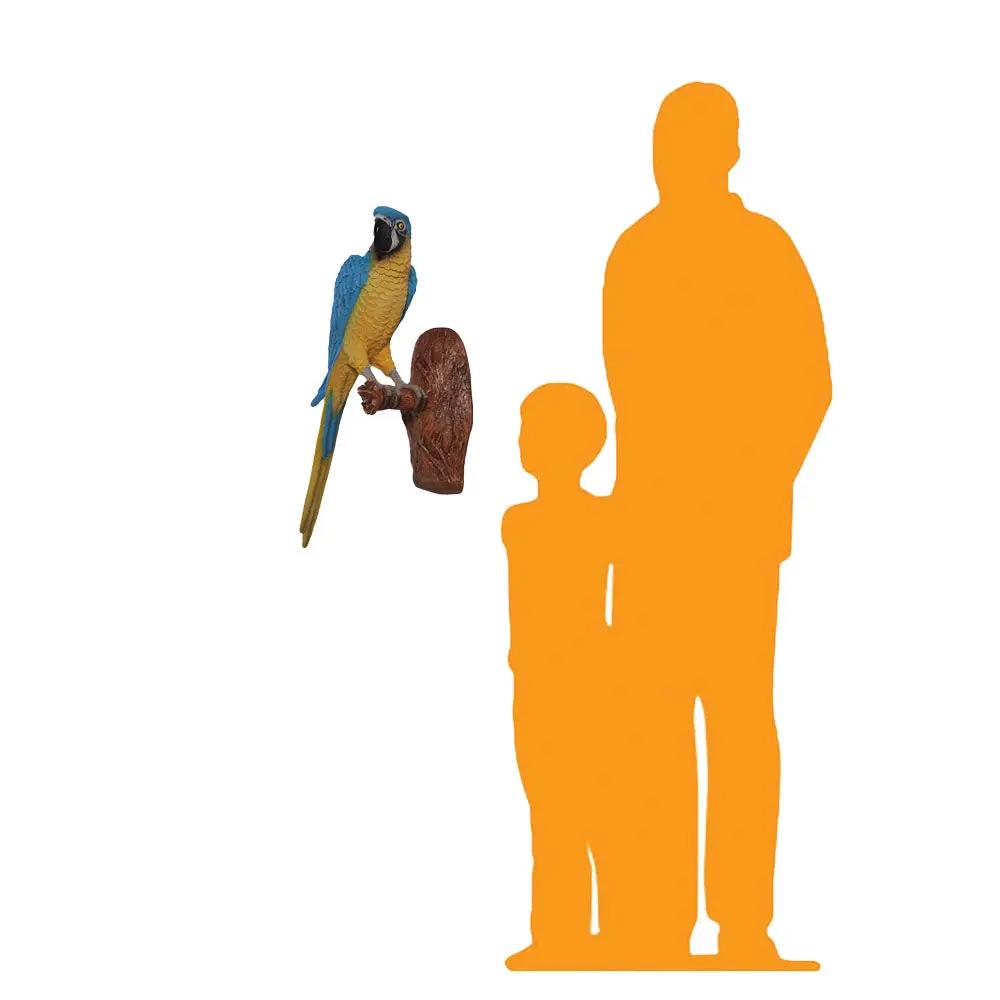 Blue Parrot On Branch Statue A0642Y-170015-H