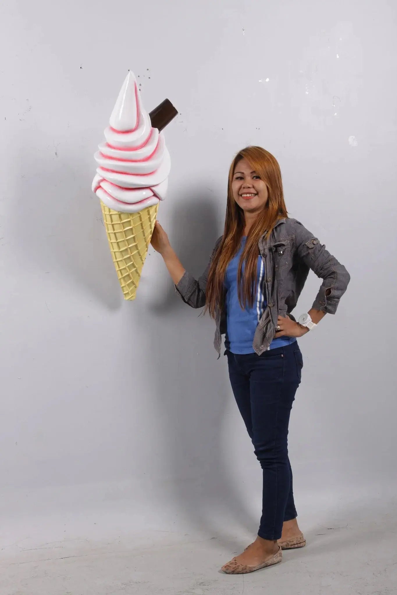 Strawberry Hanging Soft Serve Ice Cream Statue R0323S-170052-H