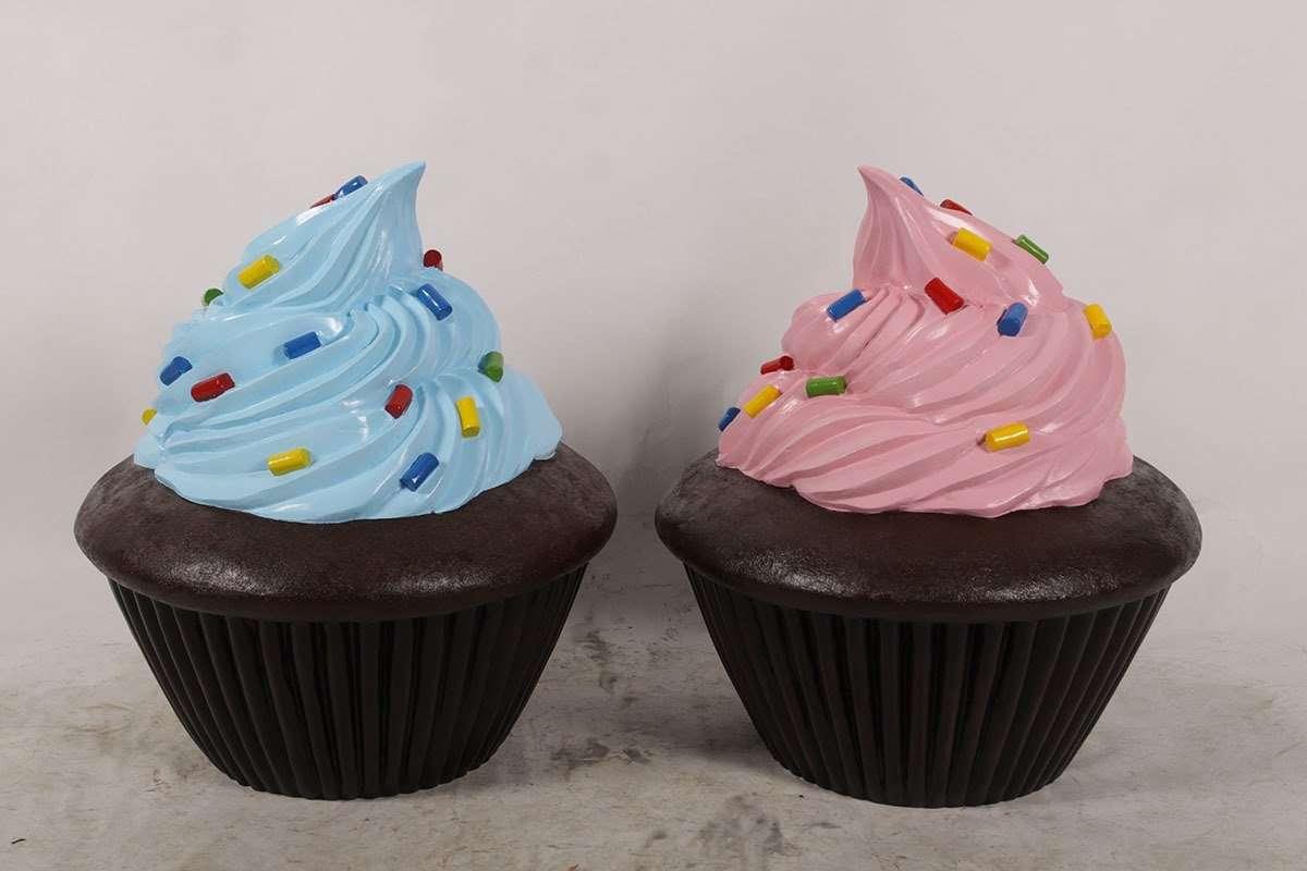 Pink Chocolate Cupcake Statue With Sprinkles
