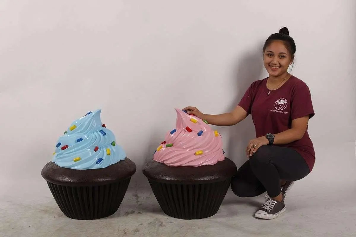 Pink Chocolate Cupcake Statue With Sprinkles R0317P-170073-H