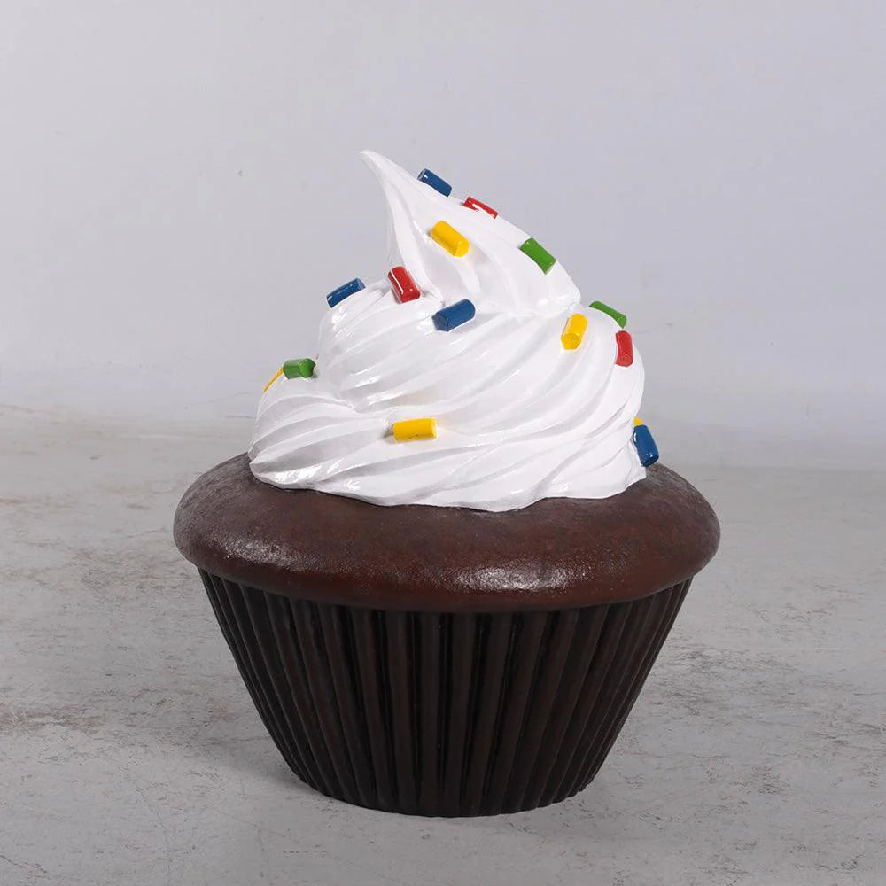 White Chocolate Cupcake Statue With Sprinkles