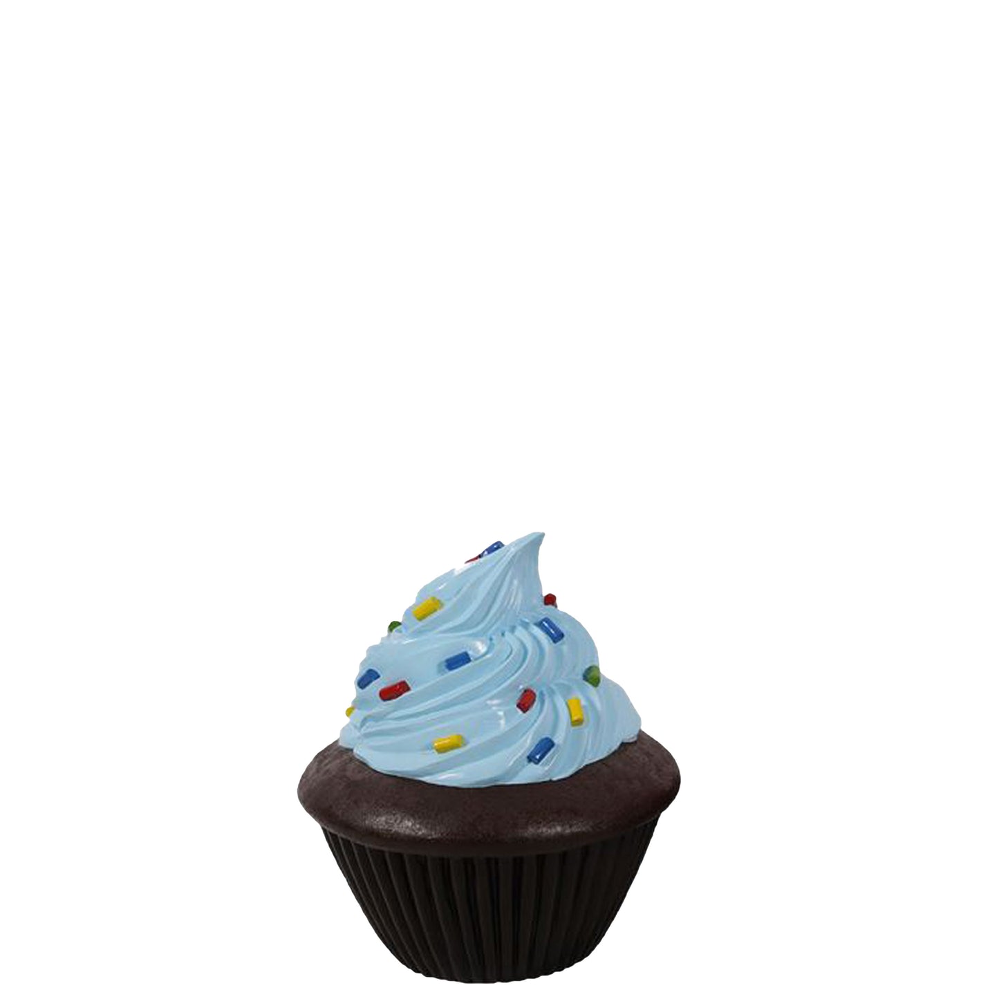 Blue Chocolate Cupcake Statue With Sprinkles