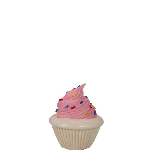 Pink Vanilla Cupcake Statue With Sprinkles