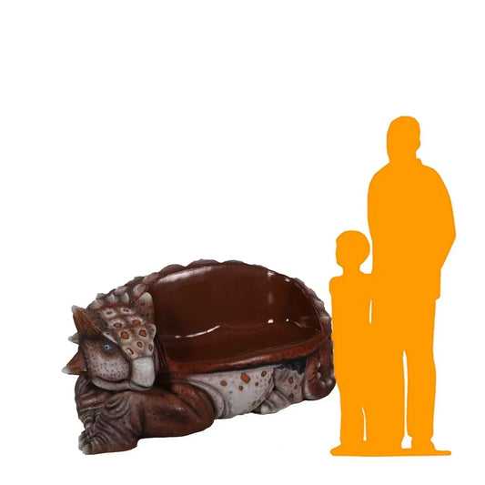 Minim Ankylosaur Dinosaur Bench Statue A0778-170121-H