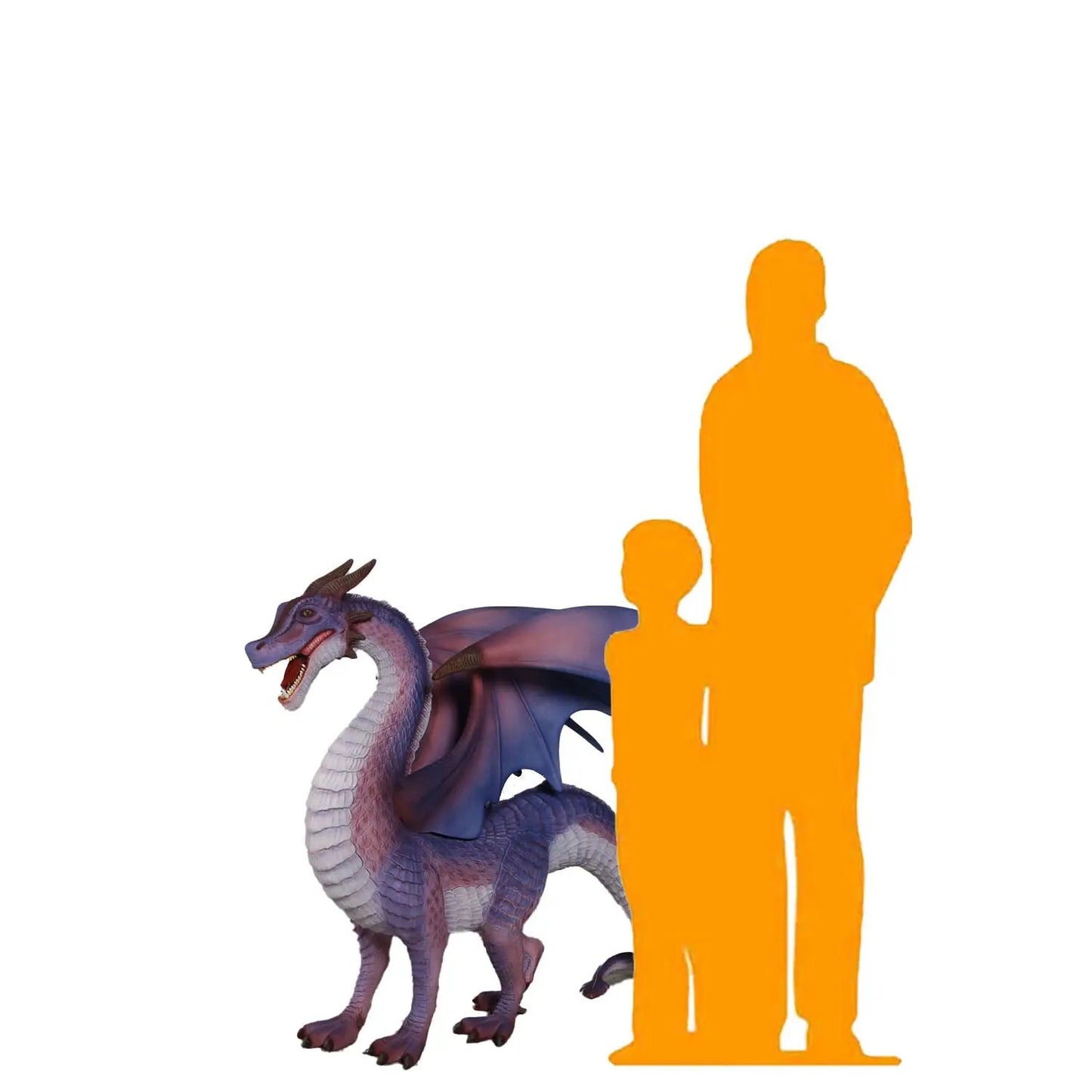 Small Purple Dragon Standing Statue A0356SP-170139-H