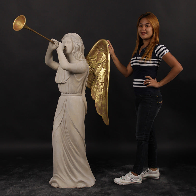 Stone Angel with Trumpet Statue